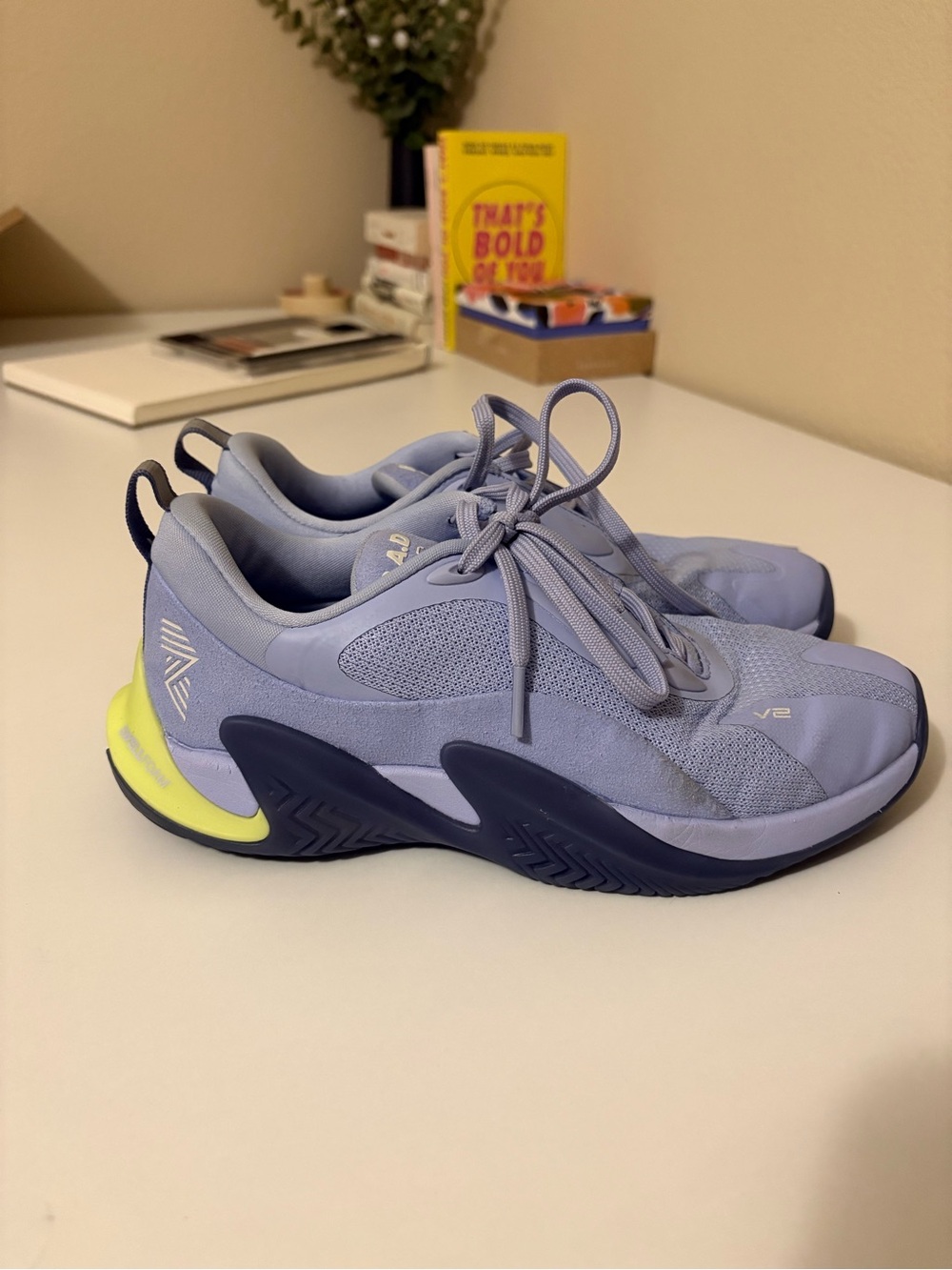 RAD One V2 Lavender Athletic Sneakers with Neon Yellow Accent
